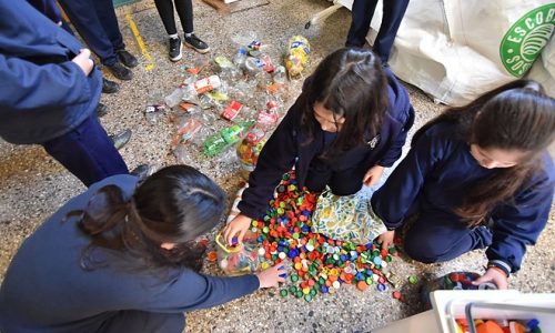 En un mes, las escuelas del distrito recolectaron 25 toneladas de plásticos de un solo uso