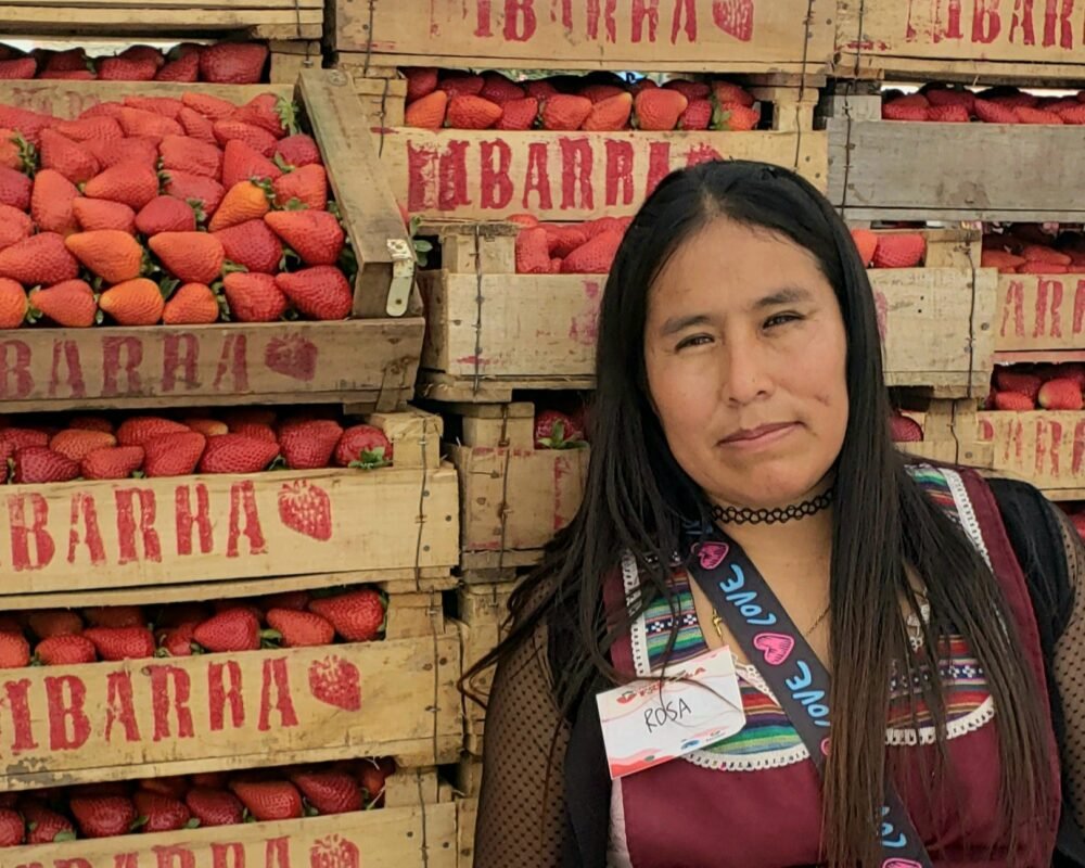 Rosa Condorí: seis años cultivando frutillas y una emoción que cosecha en la primera Fiesta de la Frutilla que se realiza en Escobar